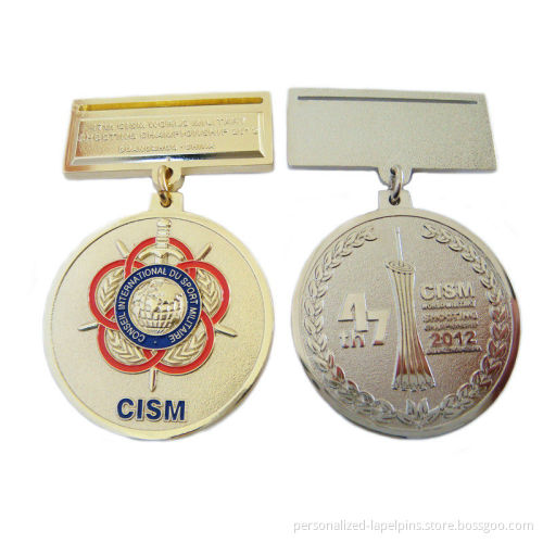 Cism Engraved Logo Custom Metal Craft With Shinny Gold Plated Finish